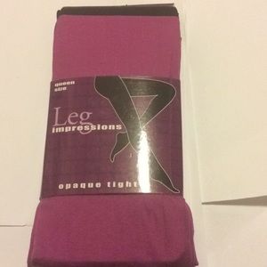 2 Pairs Leg Impressions Queen Size Opaque Tights